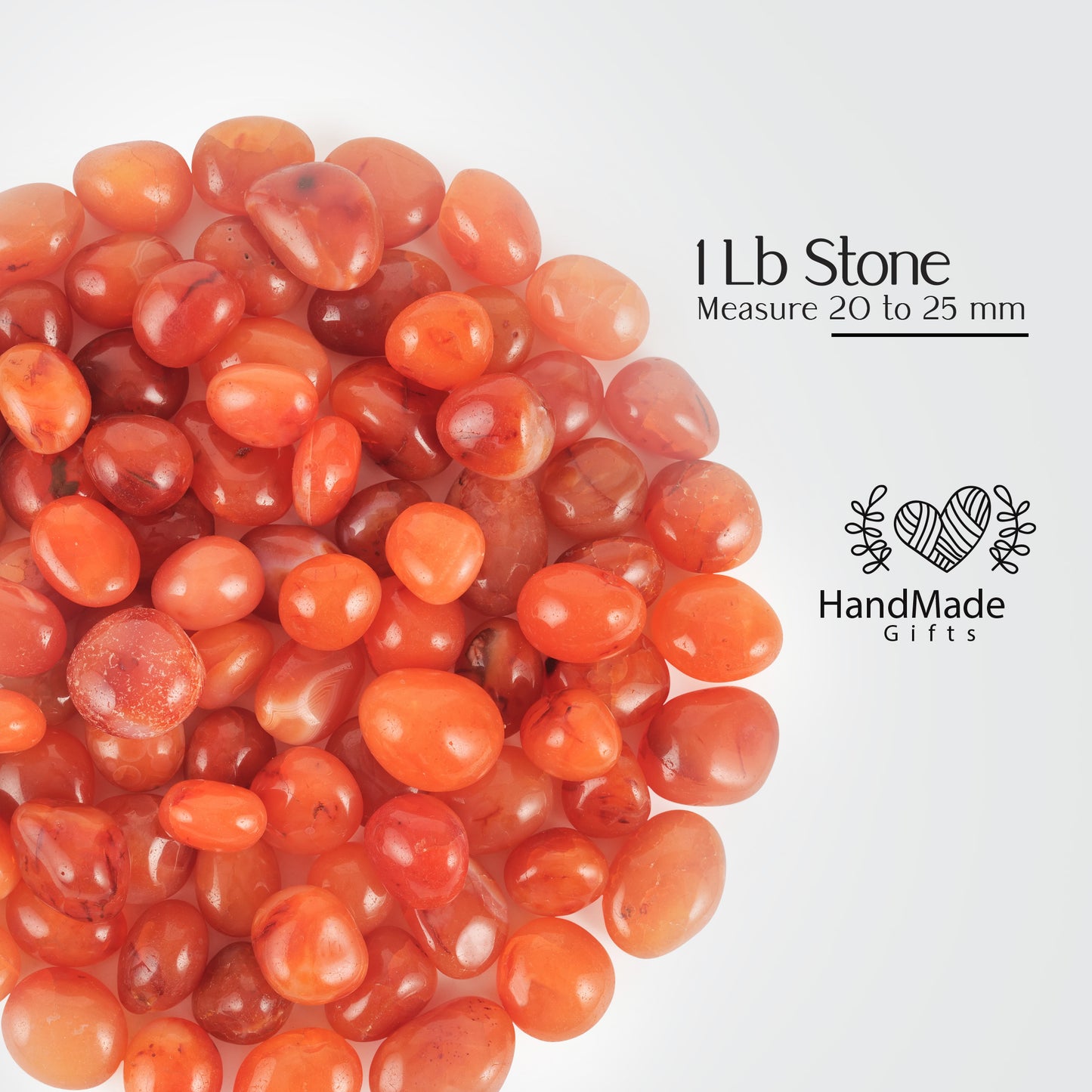 1 Lb Carnelian Tumbled Stones and Crystals