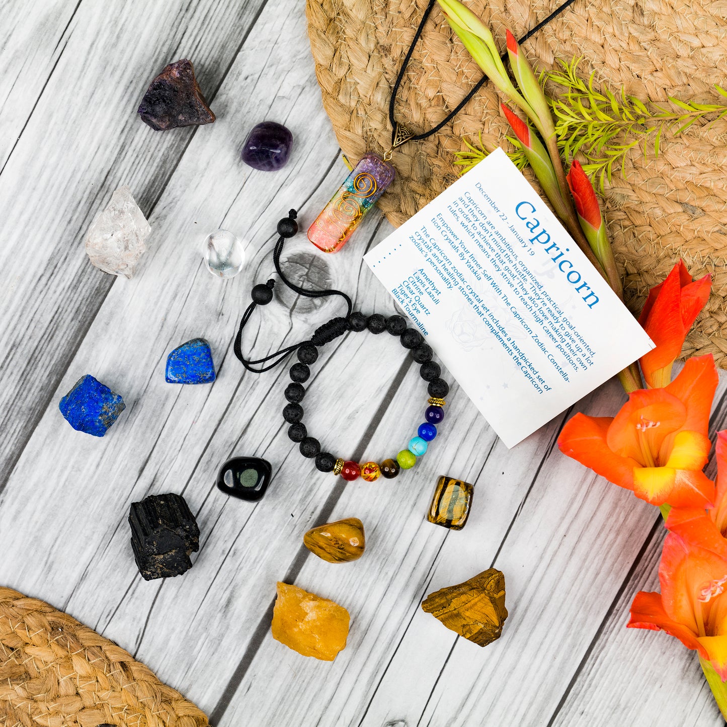 Capricorn Zodiac Healing Crystals and Gemstones for Women/Men (December 22 to January 19)