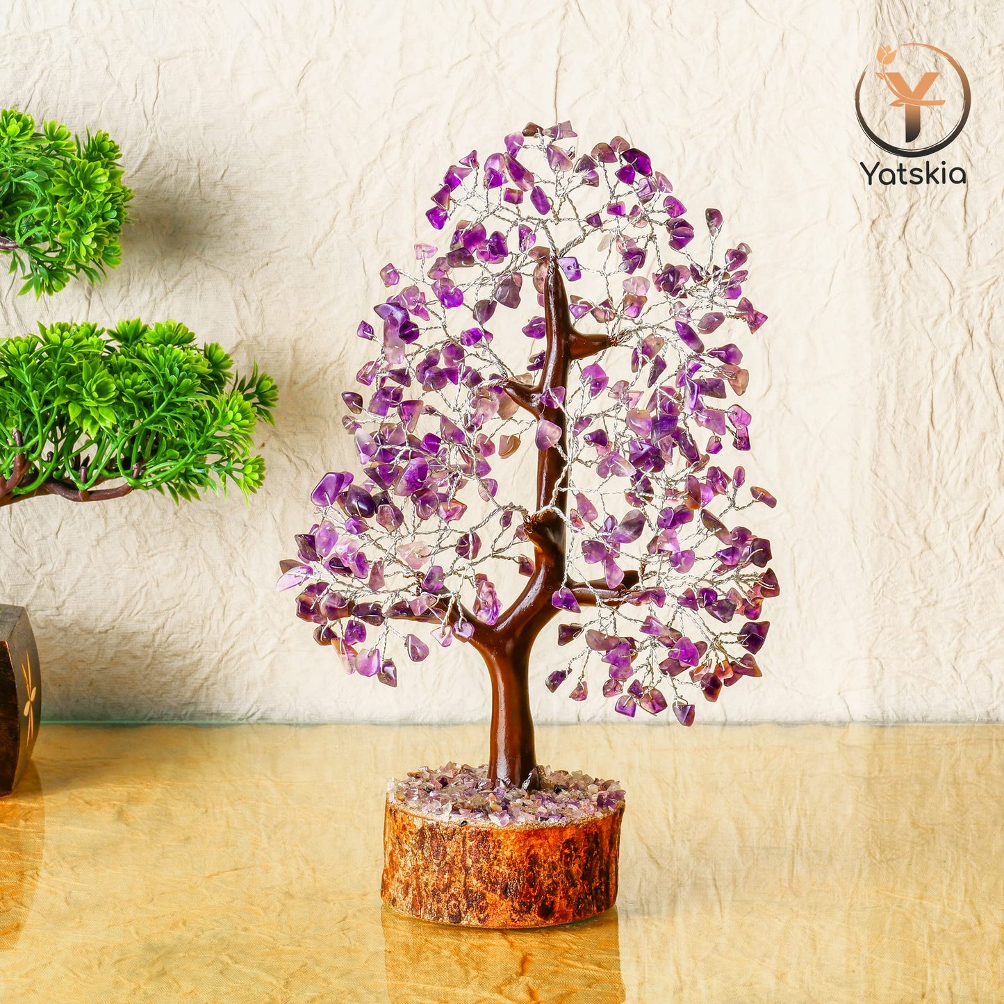 Amethyst Crystal Tree (Silver Wire, 10-12 Inch, 300 Beads)