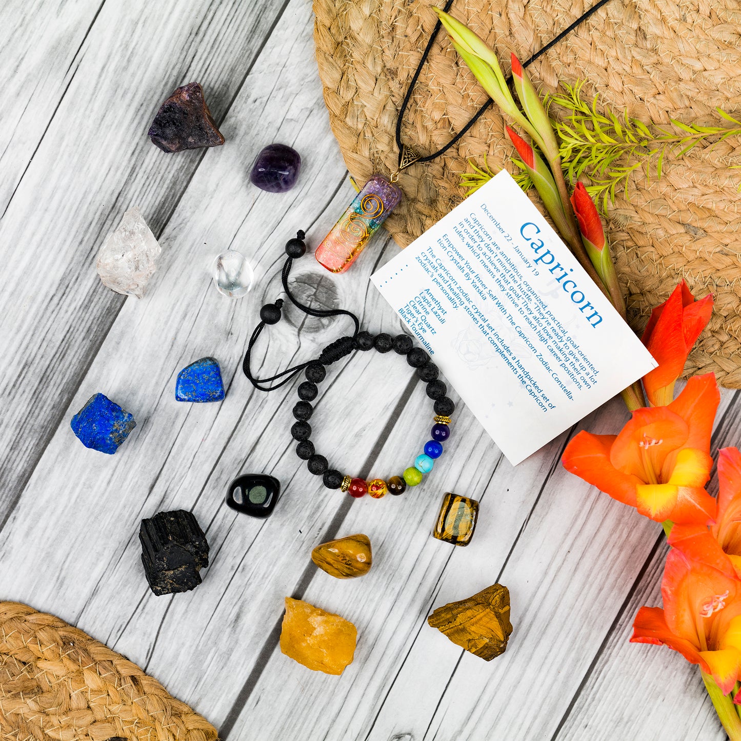 Capricorn Zodiac Healing Crystals and Gemstones for Women/Men (December 22 to January 19)