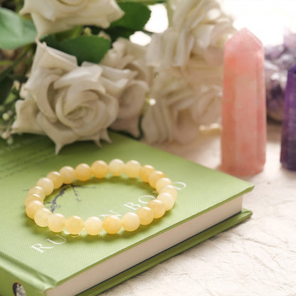 Yellow Aventurine Crystal Bracelet (Bead Size: 8mm, Length: 6-7 Inch)