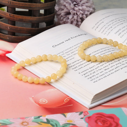 Yellow Aventurine Crystal Bracelet (Bead Size: 8mm, Length: 6-7 Inch)