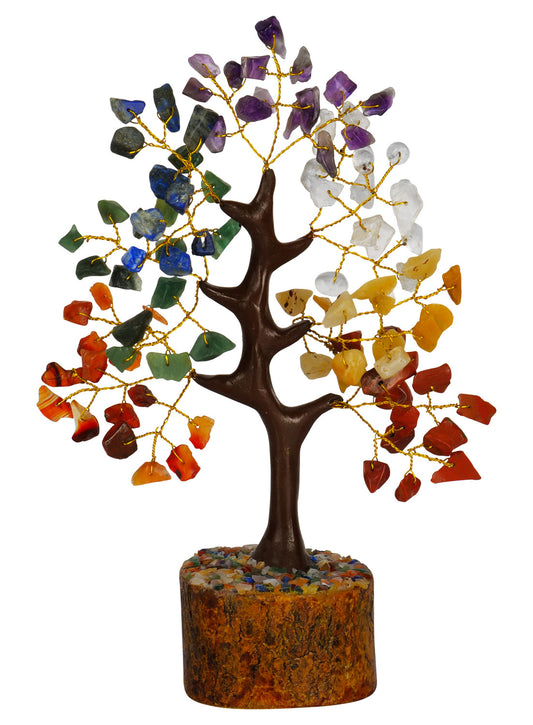 Seven Chakra Crystal Tree (Golden Wire, 7-8 Inch)