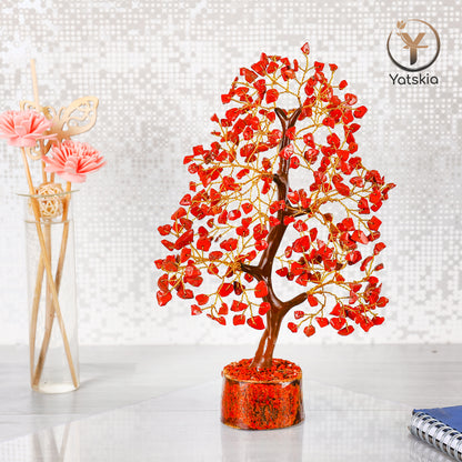 Red Jasper Gemstone Tree with Tree of Life Pendant