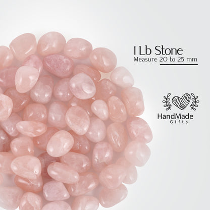 1 Lb Rose Quartz Tumbled Stones and Crystals