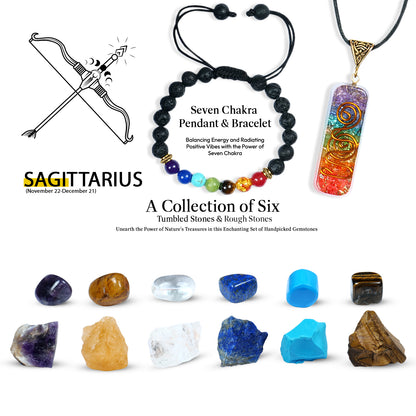 Sagittarius Zodiac Crystals and Birthstones Kit Women & Men (November 22 to December 21)