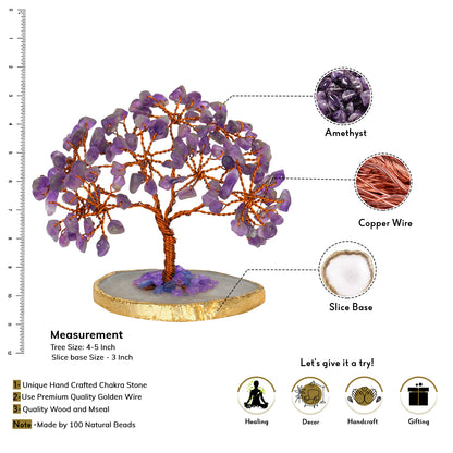 Amethyst Tree with Tree of life Pendant and Chakra Bracelet