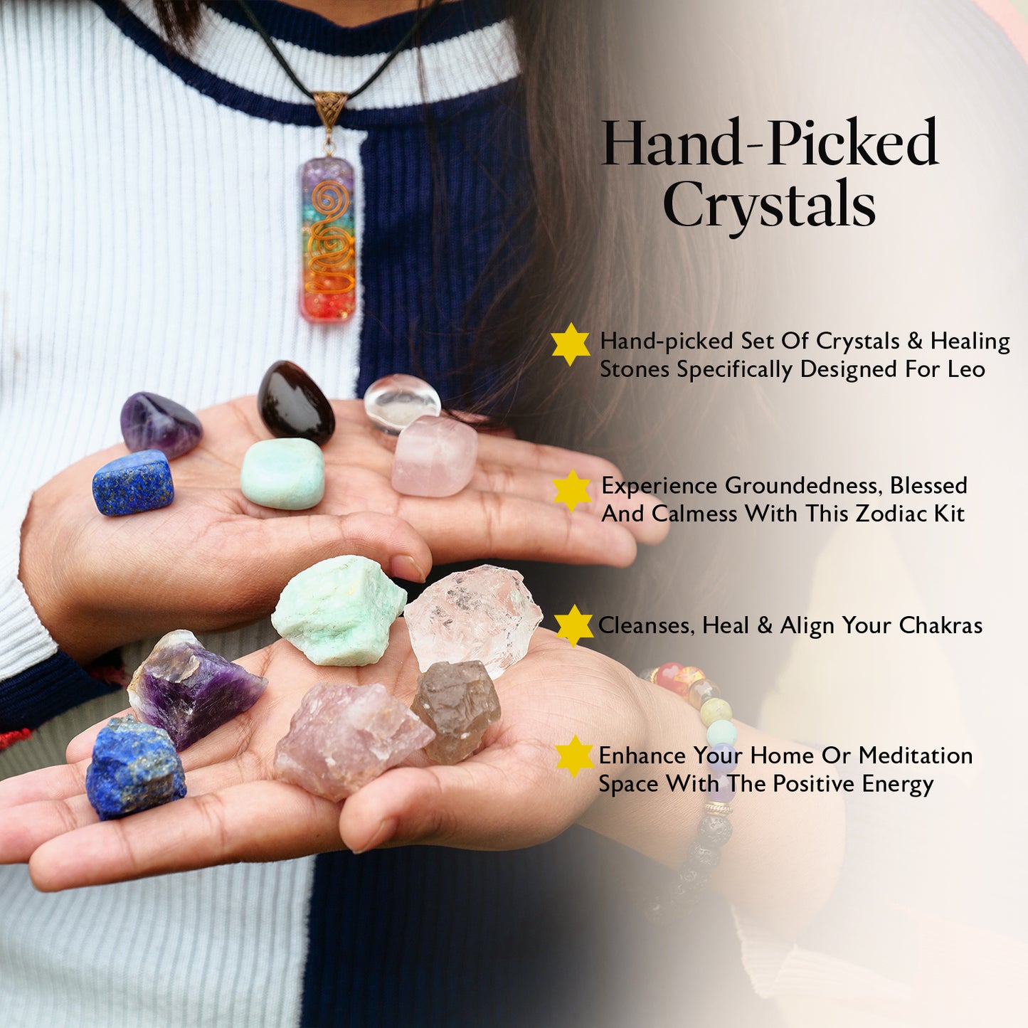 Pisces Zodiac Crystals and Birthstones Set for Women/Men (February 19 to March 20)