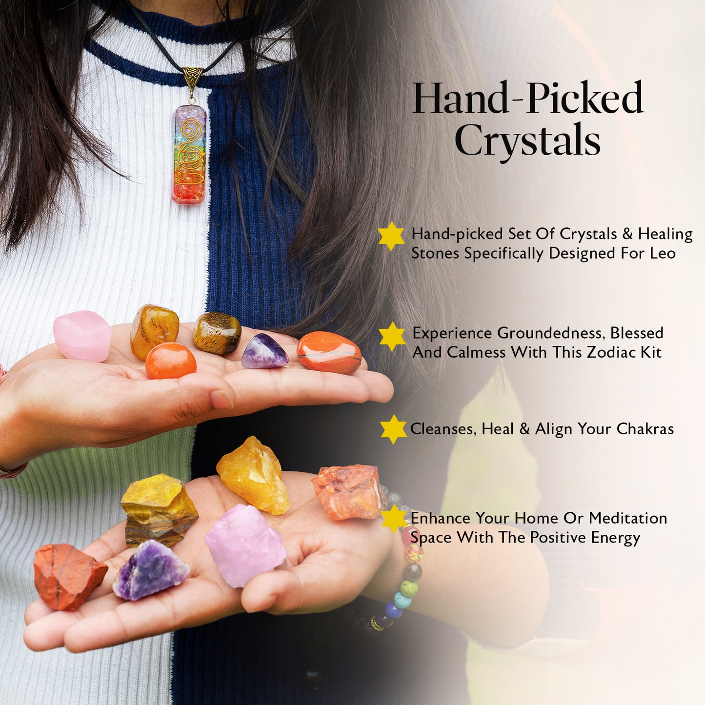 Leo Zodiac Crystals and Gemstones Kit For Men & Women (23 July - 22 August)