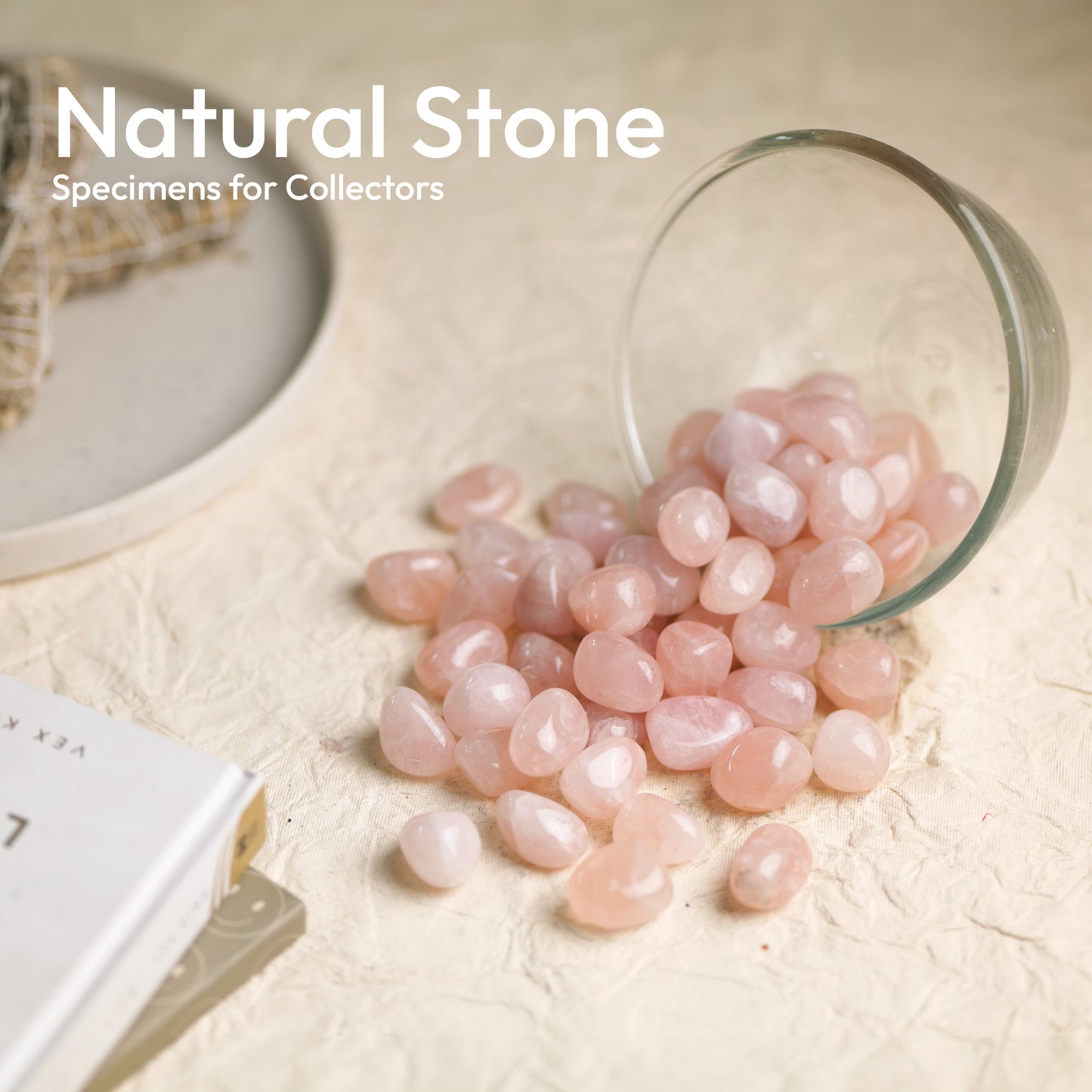 1 Lb Rose Quartz Tumbled Stones and Crystals