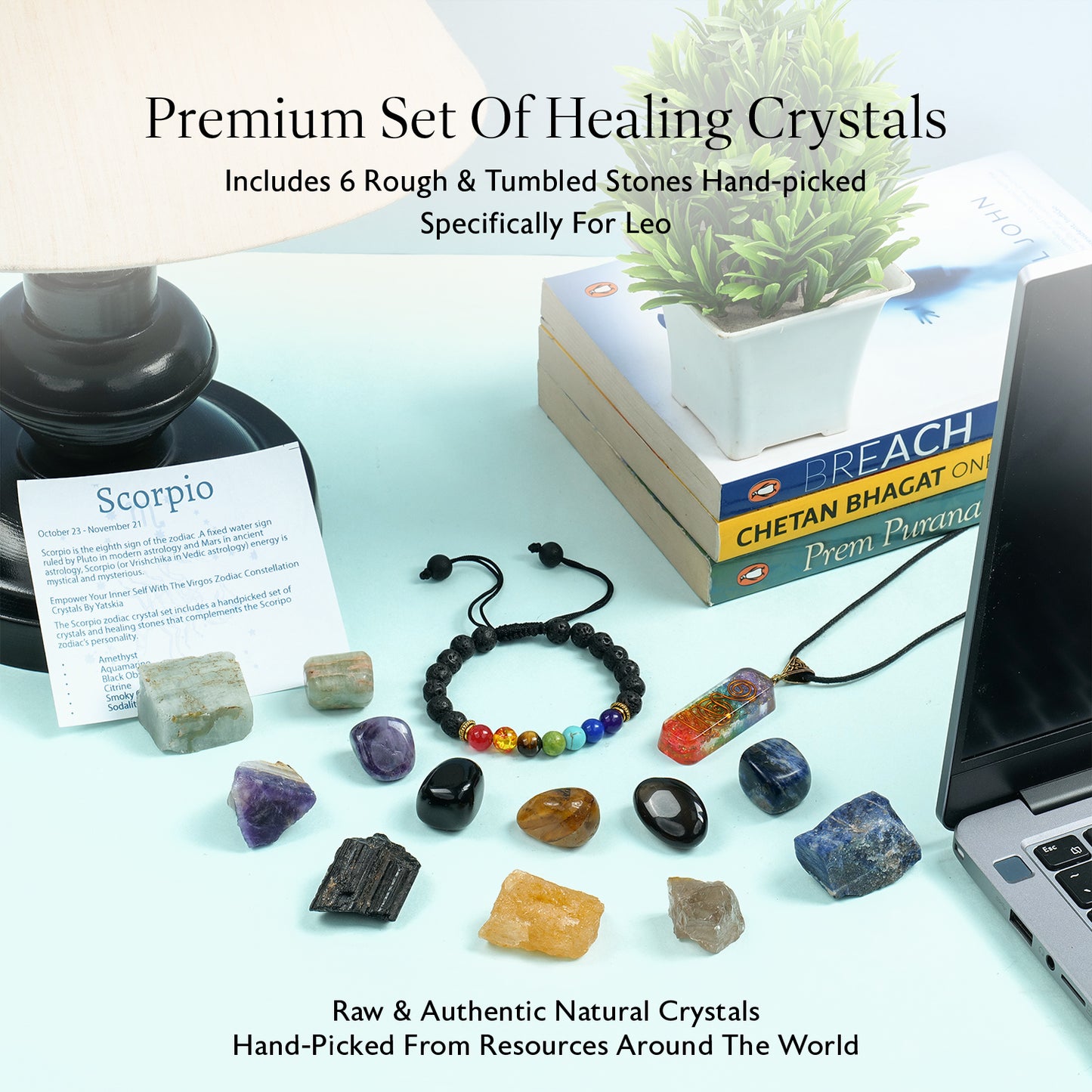 Scorpio Zodiac Crystals and Gemstones Kit Men/Women (October 23 - November 21)