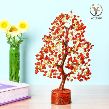 Red Jasper Gemstone Tree with Tree of Life Pendant