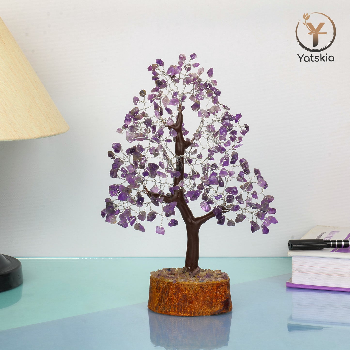 Amethyst Crystal Tree with Tree of Life Pendant