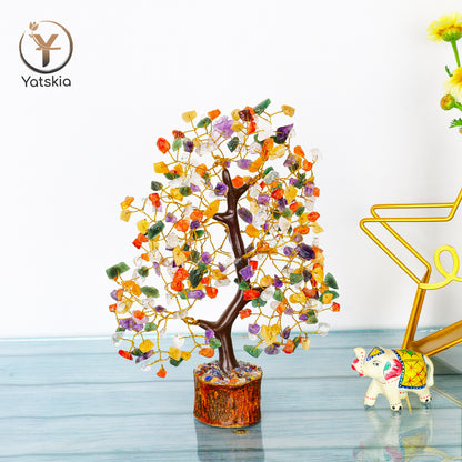 Mix Chakra Gemstone Tree with Tree of Life Pendant