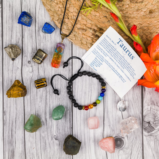 Taurus Zodiac Healing Stones and Crystals Kit for Women & Men