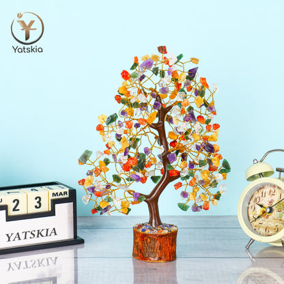 Mix Chakra Gemstone Tree with Tree of Life Pendant