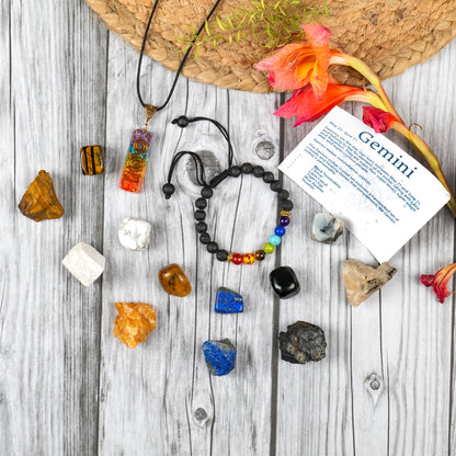 Gemini Zodiac Crystals and Gemstones Kit Women/Men (May 21 to June