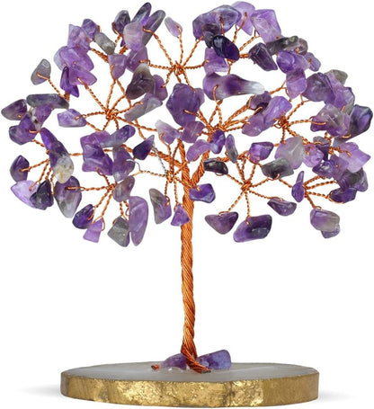 Amethyst Slice Base Crystal Tree (Size: 3-4 Inch)