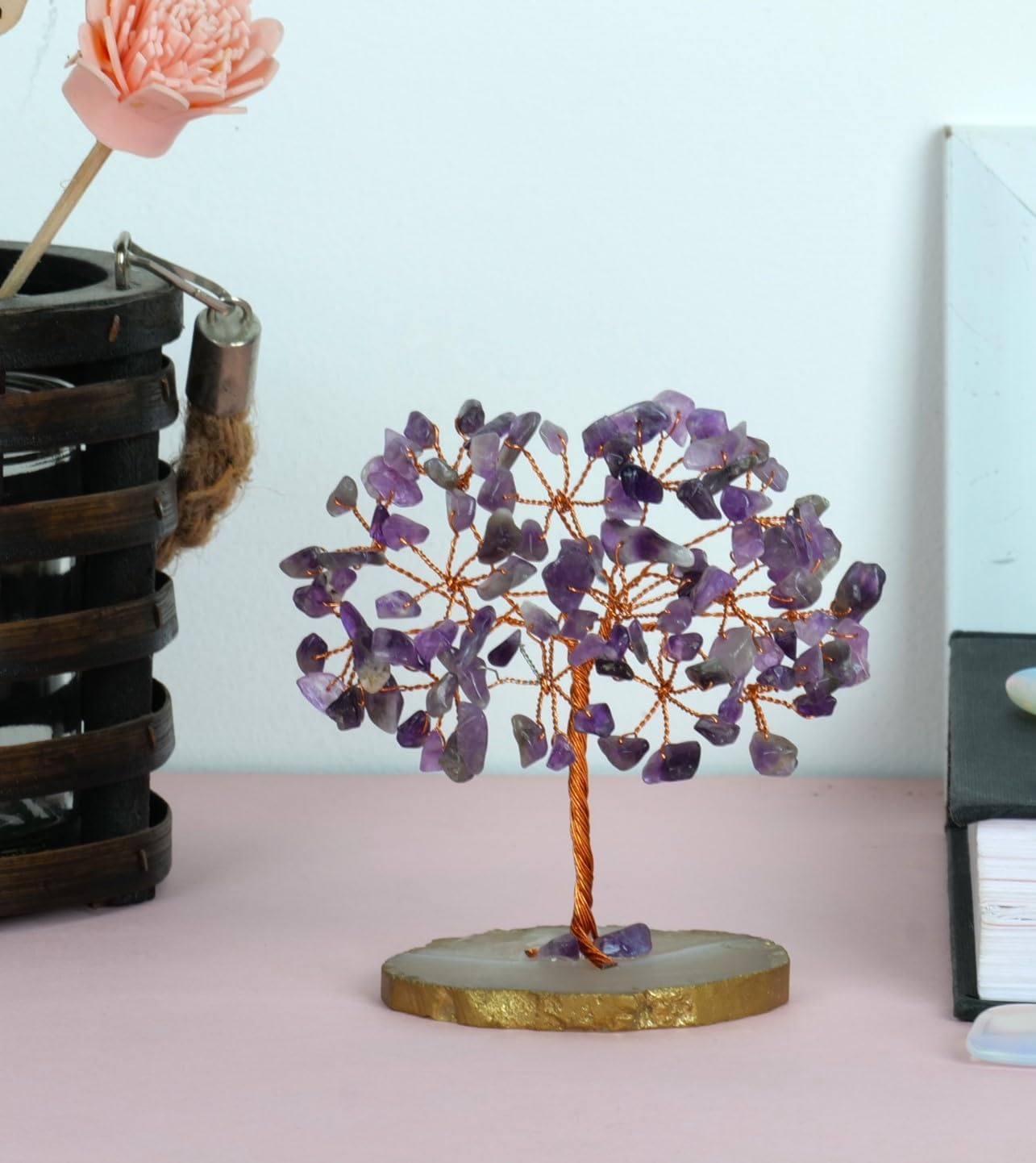 Amethyst Slice Base Crystal Tree (Size: 3-4 Inch)