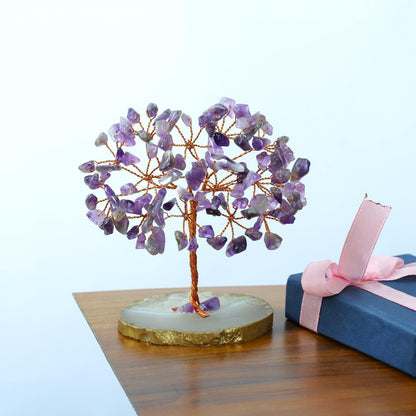 Amethyst Slice Base Crystal Tree (Size: 3-4 Inch)