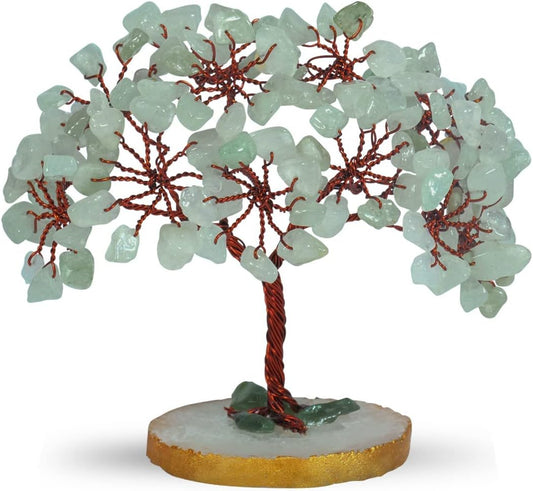 Green Aventurine Slice Base Crystal Tree (Size: 3-4 Inch)