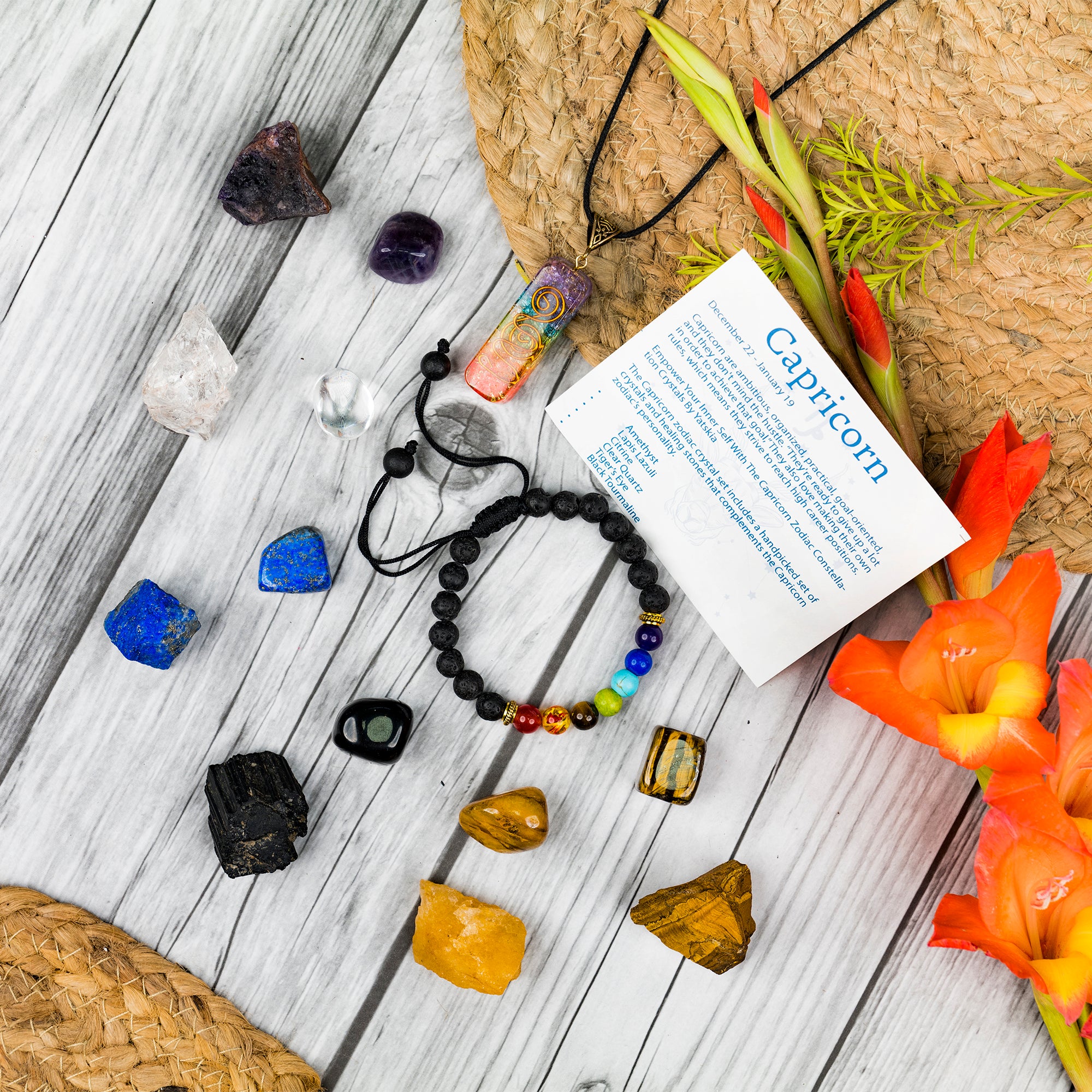 Capricorn Zodiac Crystals and Birthstones Kit (December 22 to January ...
