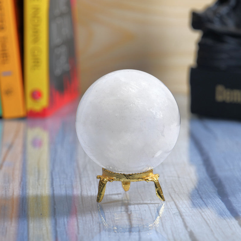 Clear Quartz Crystal Balls For Gazing Along With Sphere Stand Meditation Decor