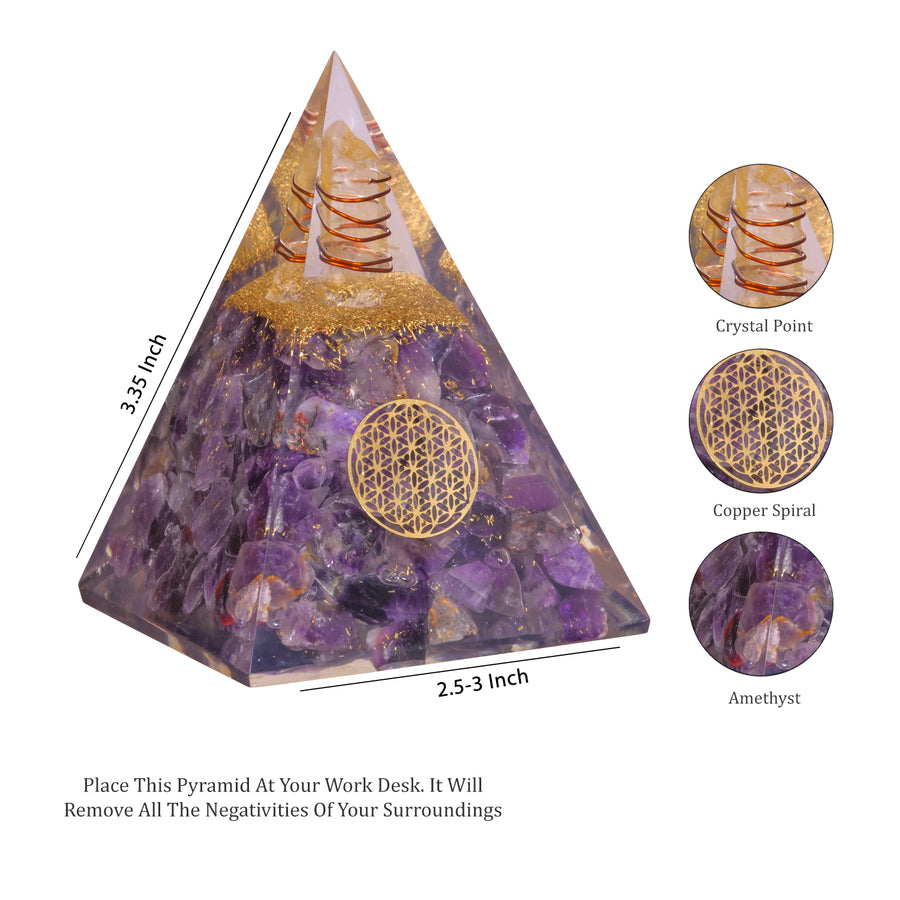 Amethyst Orgonite Orgone Energy Pyramid – YatskiaCrystal