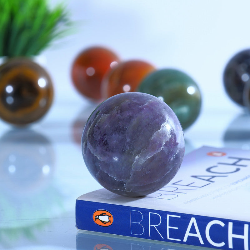 Amethyst Sphere Feng Shui Crystal Ball With Stand & Scrying Ball